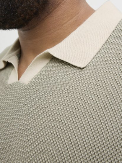 Jack & Jones Ceaston Knit Short Sleeve Sweater Vetiver - Megztiniai ir džemperiai - Megztiniai ir Džemperiai - 2XL-14XL