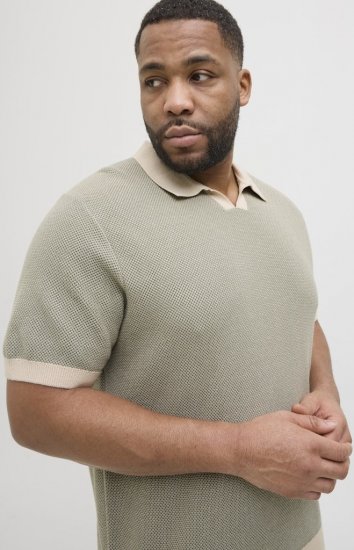 Jack & Jones Ceaston Knit Short Sleeve Sweater Vetiver - Megztiniai ir džemperiai - Megztiniai ir Džemperiai - 2XL-14XL