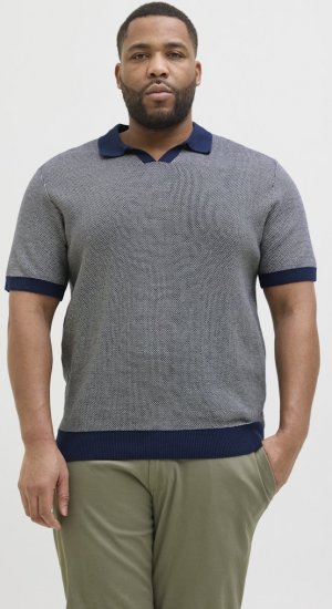 Jack & Jones Ceaston Knit Short Sleeve Sweater Grey/Blue - Megztiniai ir džemperiai - Megztiniai ir Džemperiai - 2XL-14XL