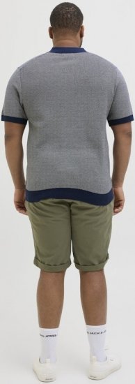 Jack & Jones Ceaston Knit Short Sleeve Sweater Grey/Blue - Megztiniai ir džemperiai - Megztiniai ir Džemperiai - 2XL-14XL