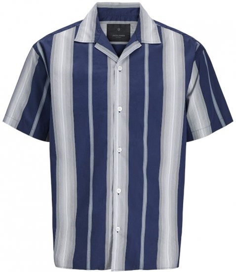 Jack & Jones Palermo Restort Print Short Sleeve Shirt Navy - Marškiniai - Marškiniai - 2XL-8XL