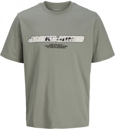 Jack & Jones Lido Core Front Print T-Shirt Shadow Grey - Marškinėliai - Marškinėliai - 2XL-14XL
