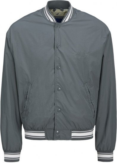 Jack & Jones Almeria Varsity Bomber Jacket Grey - Didelės vyriškos striukės - Didelės vyriškos striukės