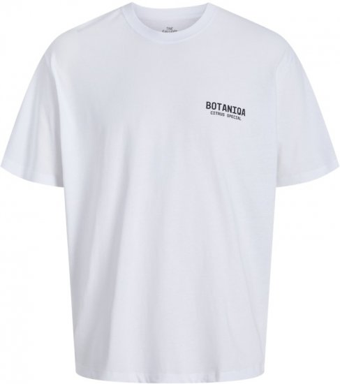 Jack & Jones Botaniq Crew Neck T-Shirt Bright White - Marškinėliai - Marškinėliai - 2XL-14XL