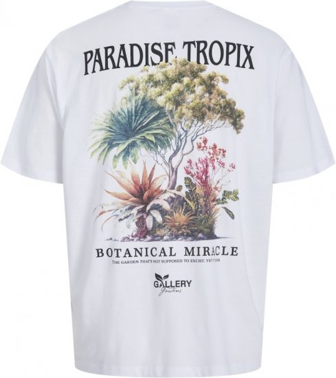 Jack & Jones Botaniq Crew Neck T-Shirt Bright White - Marškinėliai - Marškinėliai - 2XL-14XL