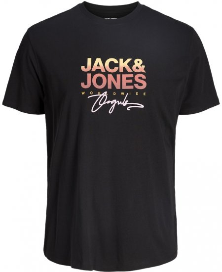 Jack & Jones Canggu Crew Neck T-Shirt Black - Marškinėliai - Marškinėliai - 2XL-14XL