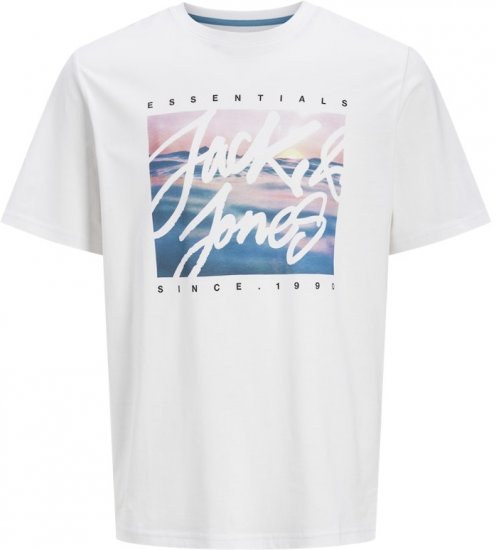 Jack & Jones Colton Photoprint Crew Neck T-Shirt White - Marškinėliai - Marškinėliai - 2XL-14XL