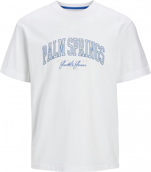 Jack & Jones Detroit Crew Neck T-Shirt White - Marškinėliai - Marškinėliai - 2XL-14XL