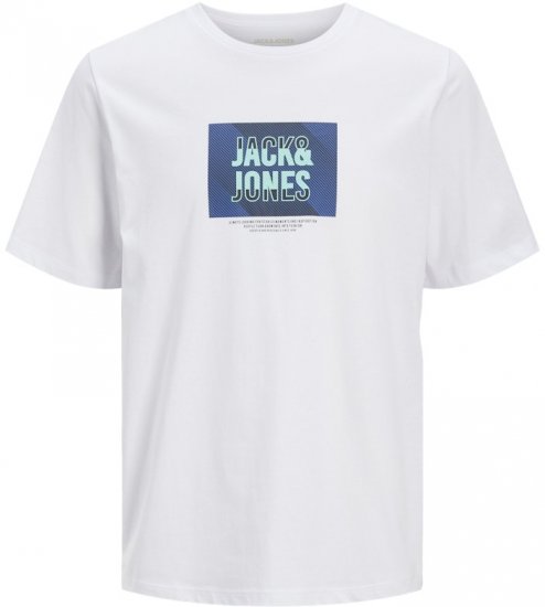 Jack & Jones Hudson Crew Neck T-Shirt White - Marškinėliai - Marškinėliai - 2XL-14XL
