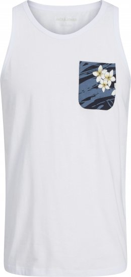 Jack & Jones Hawaii Printed Pocket Tanktop White - Marškinėliai - Marškinėliai - 2XL-14XL