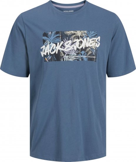 Jack & Jones Hawaii Shape Crew Neck T-Shirt Blue - Marškinėliai - Marškinėliai - 2XL-14XL