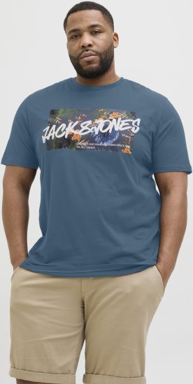 Jack & Jones Hawaii Shape Crew Neck T-Shirt Blue - Marškinėliai - Marškinėliai - 2XL-14XL
