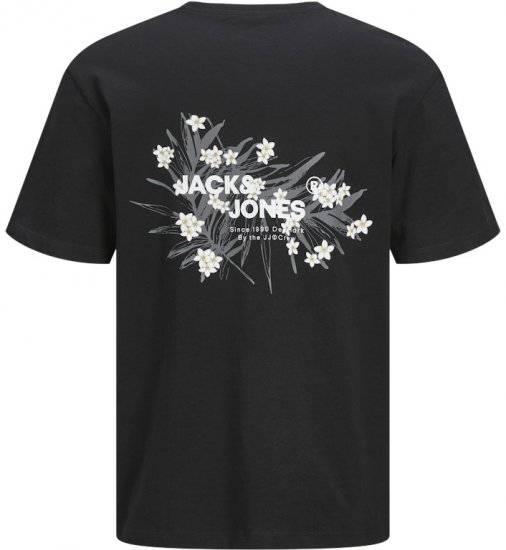 Jack & Jones Hawaii Crew Neck T-Shirt Black - Marškinėliai - Marškinėliai - 2XL-14XL