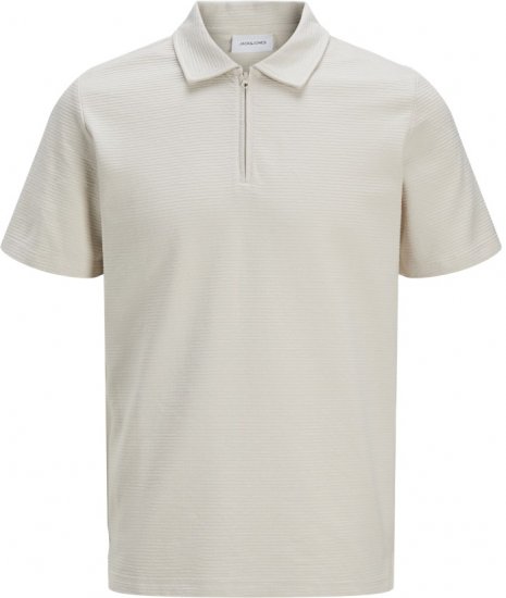 Jack & Jones Benja Short Sleeve Zip Polo Grey - Polo marškinėliai - Polo marškinėliai - 2XL-8XL