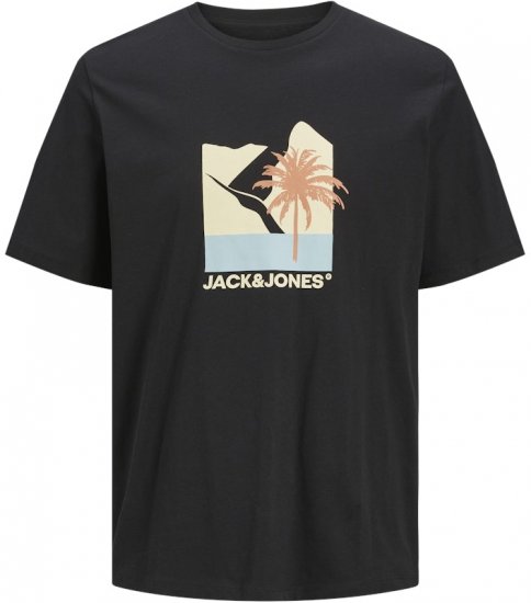 Jack & Jones Barbados Graphic Crew Neck T-Shirt Black - Marškinėliai - Marškinėliai - 2XL-14XL