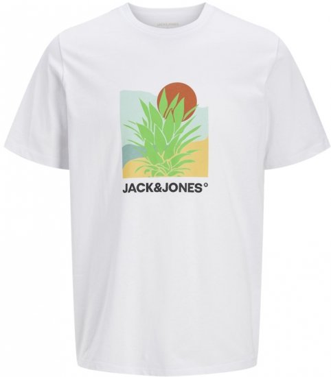 Jack & Jones Barbados Graphic Crew Neck T-Shirt White - Marškinėliai - Marškinėliai - 2XL-14XL