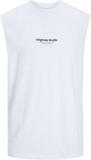 Jack & Jones VESTERBRO Sleeveless T-Shirt Bright White - Marškinėliai - Marškinėliai - 2XL-14XL