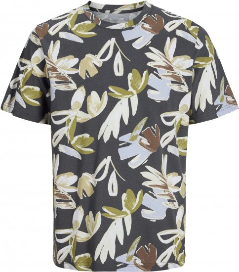 Jack & Jones Varenna AOP Crew Neck T-Shirt Grey - Marškinėliai - Marškinėliai - 2XL-14XL