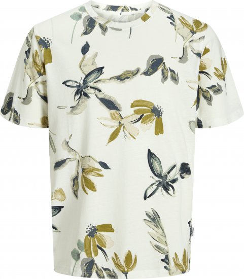 Jack & Jones Varenna AOP Crew Neck T-Shirt White - Marškinėliai - Marškinėliai - 2XL-14XL
