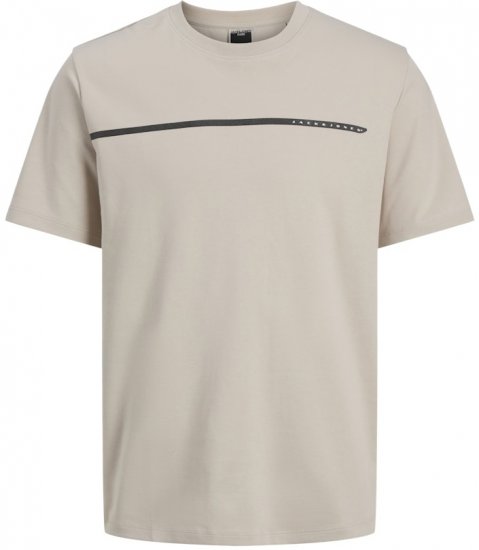 Jack & Jones Fusion Black Line Crew Neck T-Shirt Beige - Marškinėliai - Marškinėliai - 2XL-14XL