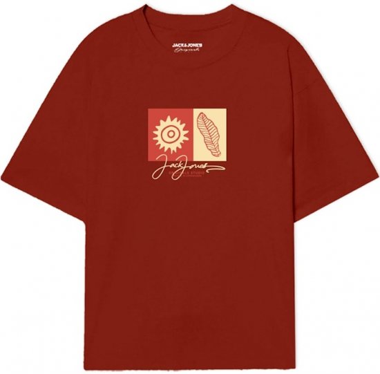 Jack & Jones Canggu Crew Neck T-Shirt Arabian Spice - Marškinėliai - Marškinėliai - 2XL-14XL