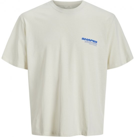 Jack & Jones Fold Crew Neck T-Shirt Antique White - Marškinėliai - Marškinėliai - 2XL-14XL