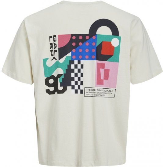 Jack & Jones Fold Crew Neck T-Shirt Antique White - Marškinėliai - Marškinėliai - 2XL-14XL