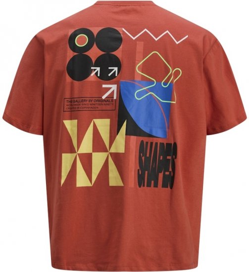 Jack & Jones Fold Crew Neck T-Shirt Red - Marškinėliai - Marškinėliai - 2XL-14XL