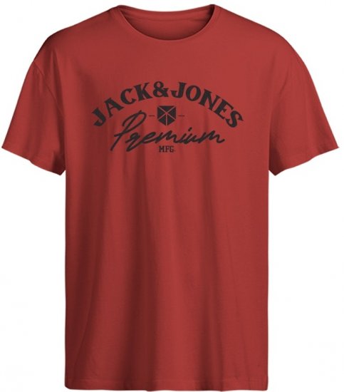 Jack & Jones Blurobar Crew Neck T-Shirt Red - Marškinėliai - Marškinėliai - 2XL-14XL