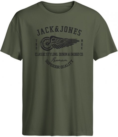 Jack & Jones Blurobar Crew Neck T-Shirt Green - Marškinėliai - Marškinėliai - 2XL-14XL