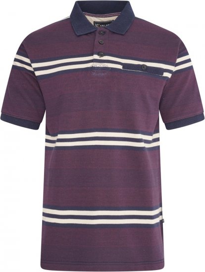Kam Jeans 5506 Stripe Rugby Polo With Jacquard Collar & Cuffs Navy - Polo marškinėliai - Polo marškinėliai - 2XL-8XL