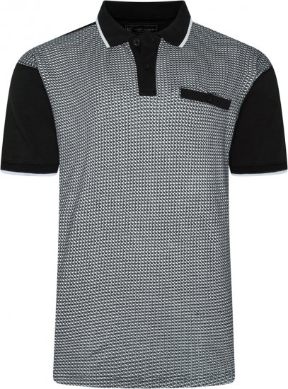 Kam Jeans 5518 Smart Mini Geo-Print Polo Black - Polo marškinėliai - Polo marškinėliai - 2XL-8XL