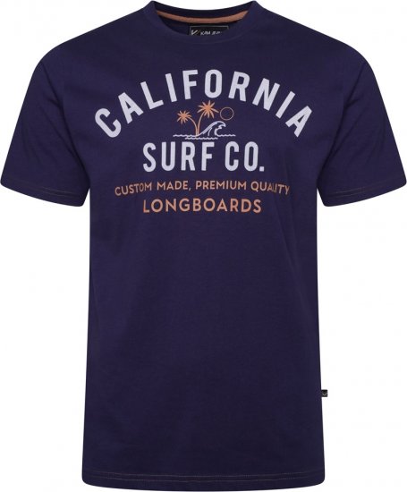Kam Jeans 5766 California Surf Co T-Shirt Navy Academy - Marškinėliai - Marškinėliai - 2XL-14XL