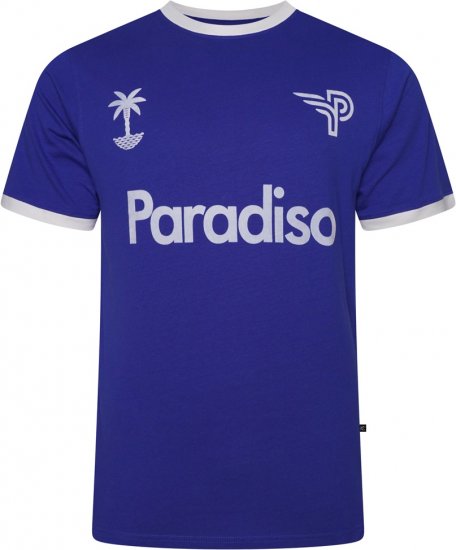 Kam Jeans 5768 Paradiso Print T-Shirt Surf Blue - Marškinėliai - Marškinėliai - 2XL-14XL