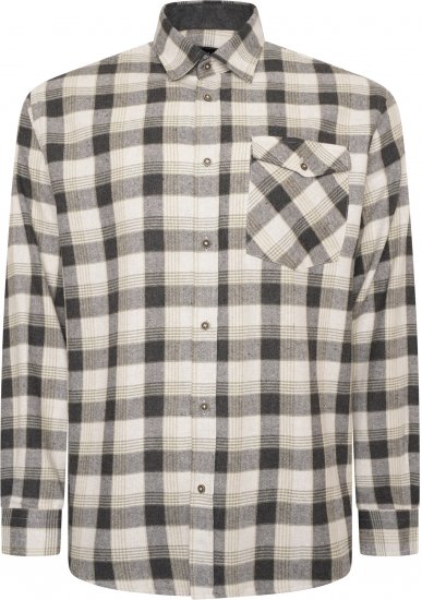 Kam Jeans P040 Premium Flannel Retro Check Shirt Charcoal - Marškiniai - Marškiniai - 2XL-8XL
