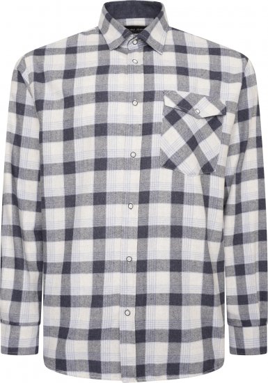 Kam Jeans P040 Premium Flannel Retro Check Shirt Indigo - Marškiniai - Marškiniai - 2XL-8XL
