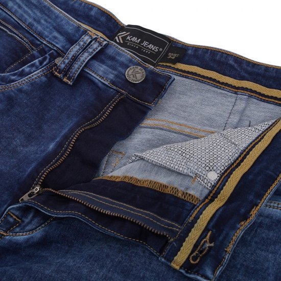 Kam Jeans Pepe Knitted Denim Shorts Random Mid Wash Blue - Šortai - Šortai - W40-W60