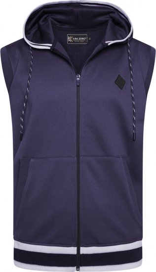 Kam Jeans TS005 Retro Tracky Set (Shorts/Sleeveless Hoodie) Navy - Treningai - "Didelių dydžių sportiniai kostiumai vyrams "