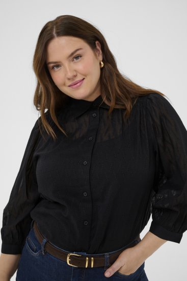 Kaffe Curve Gabby Marškiniai su trumpintomis rankovėmis Juoda - Laisvi marškinėliai - 