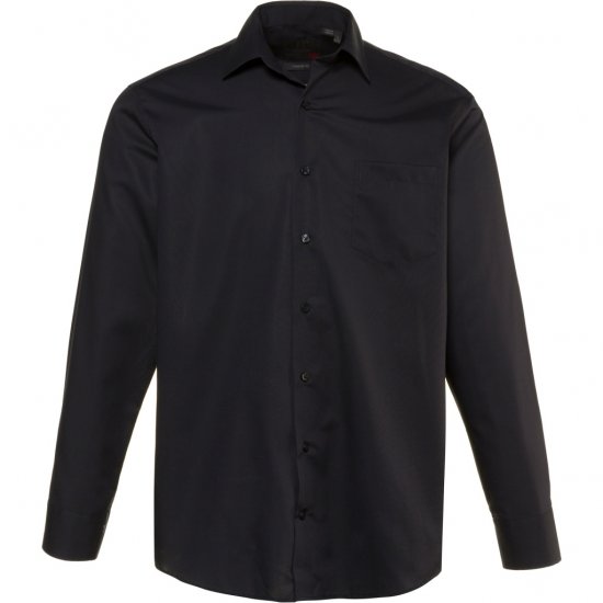 JP1880 Shirt Business Modern Fit Long Sleeve Non-Iron Black TALL - VYRIŠKI DRABUŽIAI MT-6XLT - Drabužiai aukštiems vyrams