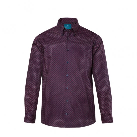 Boston Park Shirt Long Sleeve Navy Blue - Marškiniai - Marškiniai - 2XL-8XL