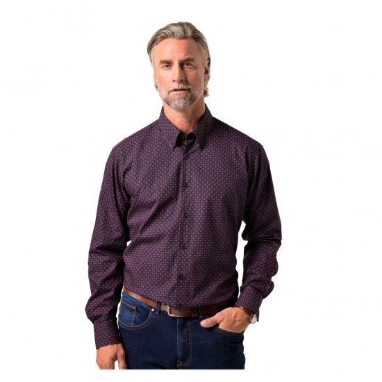 Boston Park Shirt Long Sleeve Navy Blue - Marškiniai - Marškiniai - 2XL-8XL