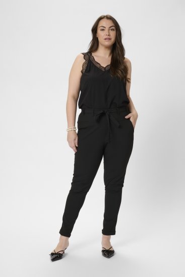 Kaffe Curve Jia Kelnės su diržu Gili juoda - Džinsai & Kelnės Didelėse Dydžiuose – Plus Size - 