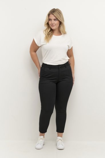 Kaffe Curve Leana Chino 7/8 Kelnės Gili Juoda - Džinsai & Kelnės Didelėse Dydžiuose – Plus Size - 
