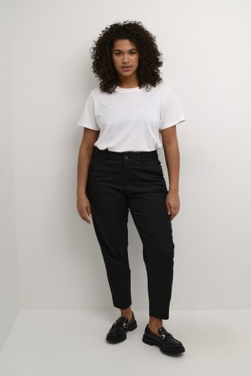 Kaffe Curve Leana Chino 7/8 Kelnės Gili Juoda - Džinsai & Kelnės Didelėse Dydžiuose – Plus Size - 