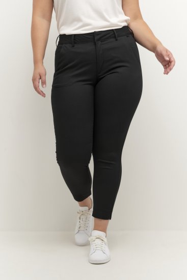 Kaffe Curve Leana Chino 7/8 Kelnės Gili Juoda - Džinsai & Kelnės Didelėse Dydžiuose – Plus Size - 