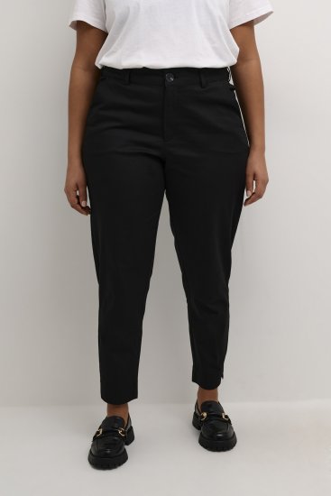 Kaffe Curve Leana Chino 7/8 Kelnės Gili Juoda - Džinsai & Kelnės Didelėse Dydžiuose – Plus Size - 