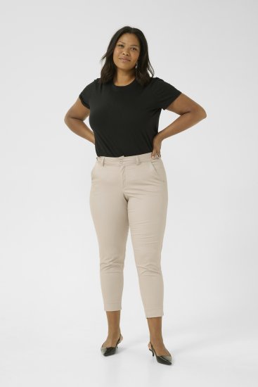 Kaffe Curve Leana Chino 7/8 Kelnės Plunksnų Pilka - Džinsai & Kelnės Didelėse Dydžiuose – Plus Size - 