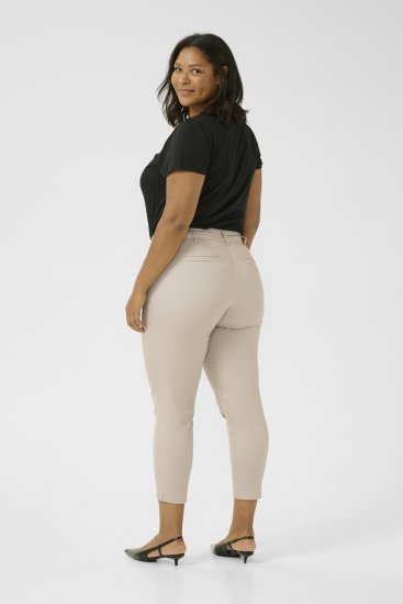 Kaffe Curve Leana Chino 7/8 Kelnės Plunksnų Pilka - Džinsai & Kelnės Didelėse Dydžiuose – Plus Size - 