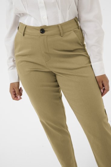 Kaffe Curve Leana Chino 7/8 Kelnės Suakmenėjęs Ąžuolas - Džinsai & Kelnės Didelėse Dydžiuose – Plus Size - 
